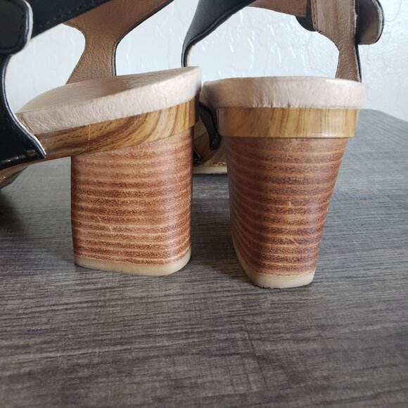 Dansko Anna Burnished Calf Leather Ankle Strap Sandals Block Heel Black Sz 8.5-9 - Picture 11 of 12